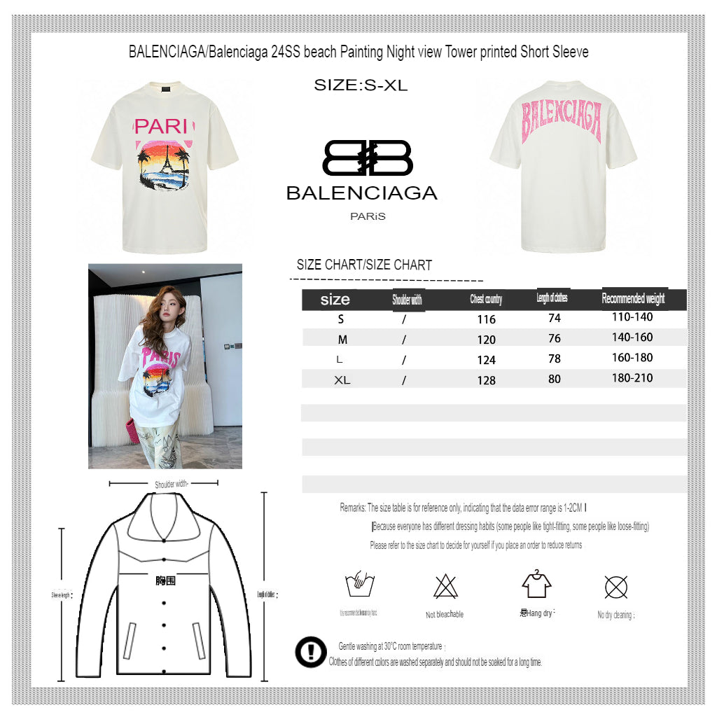 Balenciaga White T-Shirt with Paris Graphic - logo - replica sneakers