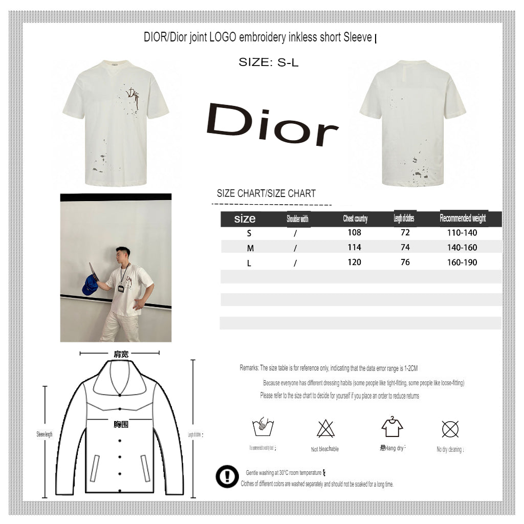 Dior Artistic Splatter T-Shirt (White) - logo - replica sneakers