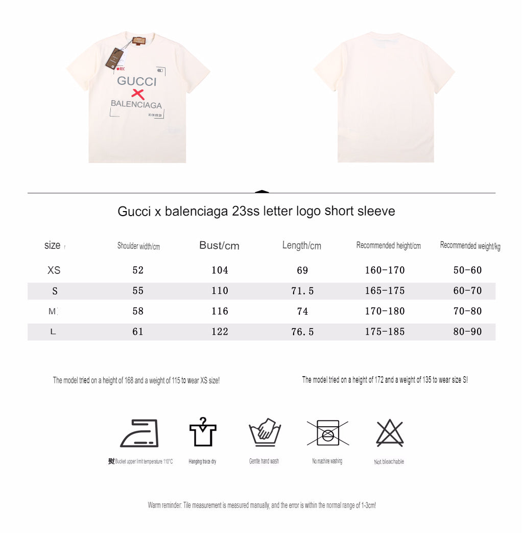 Gucci x Balenciaga Collaboration T-Shirt - White - logo - replica sneakers