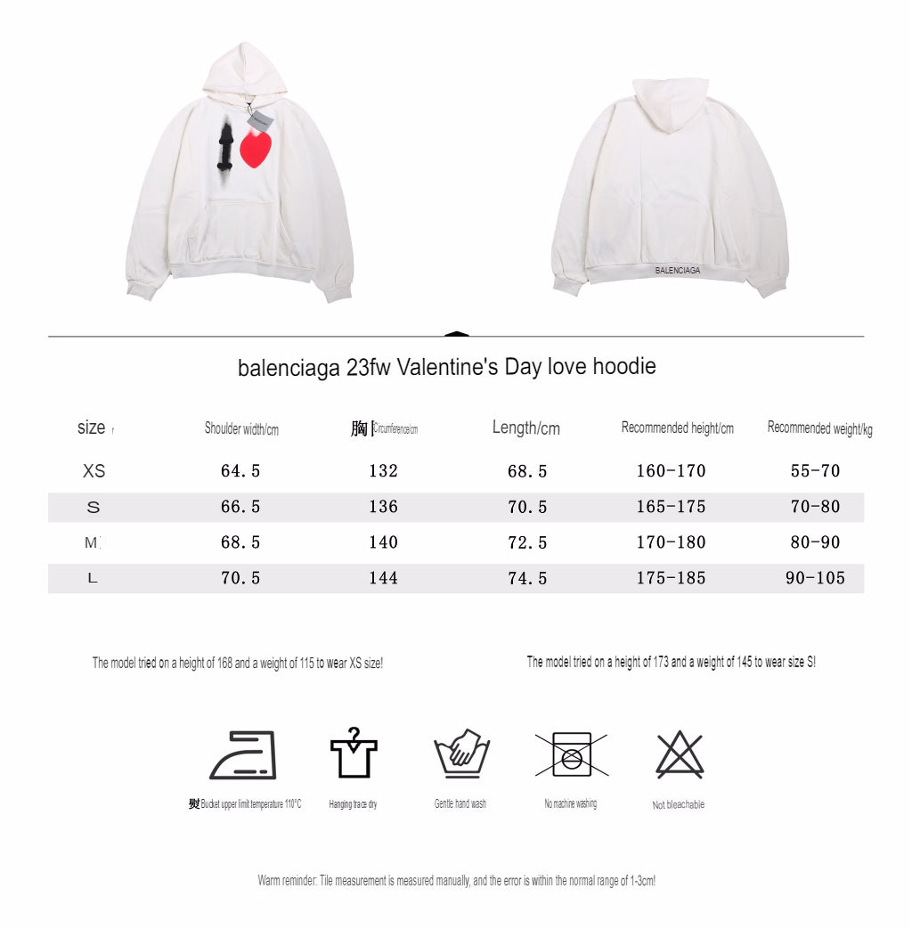 Balenciaga White Hoodie with 'I Love' Graphic - logo - replica sneakers