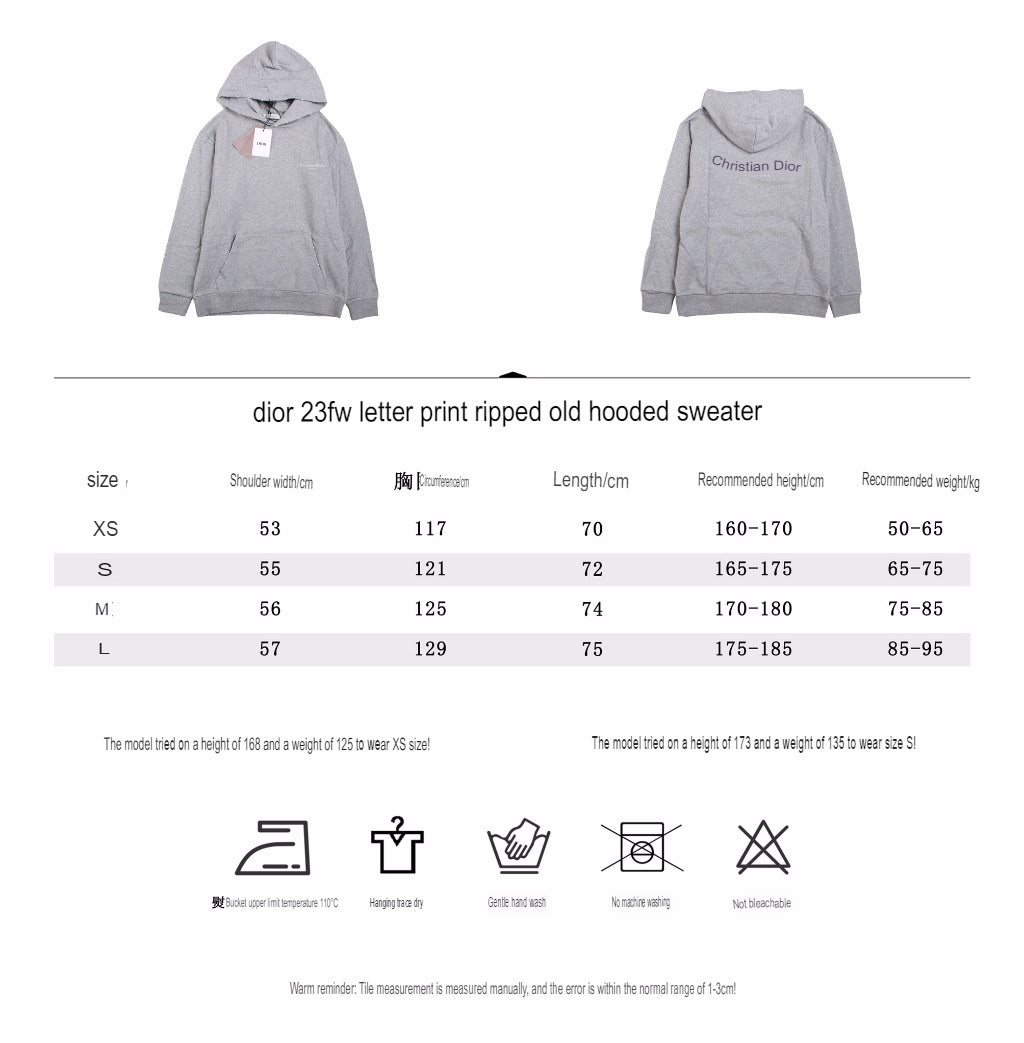 Dior Gray Hoodie - logo - replica sneakers