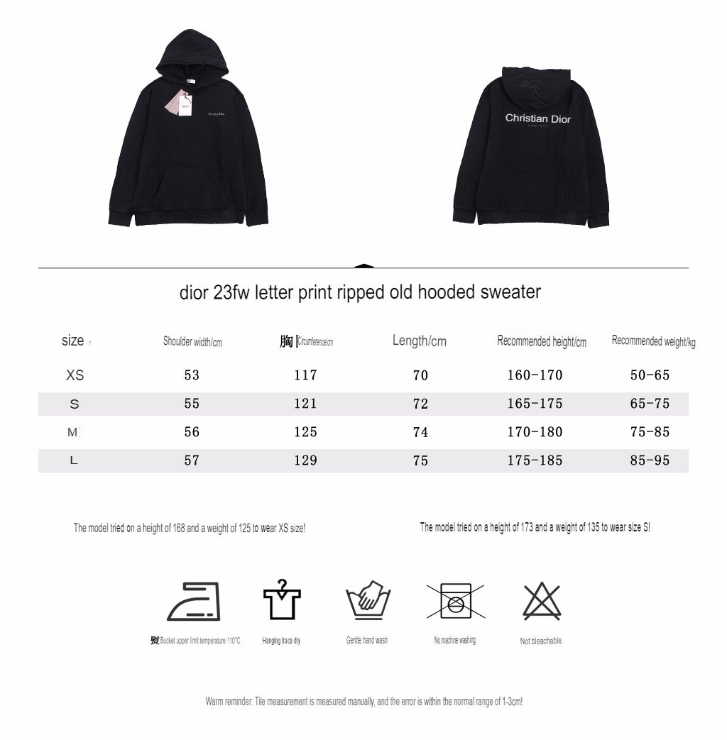 Dior Black Hoodie - logo - replica sneakers
