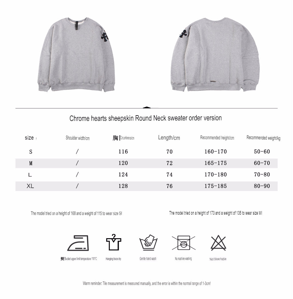 CHROME HEARTS CROSS PATCH SWEATSHIRT GREY - logo - replica sneakers