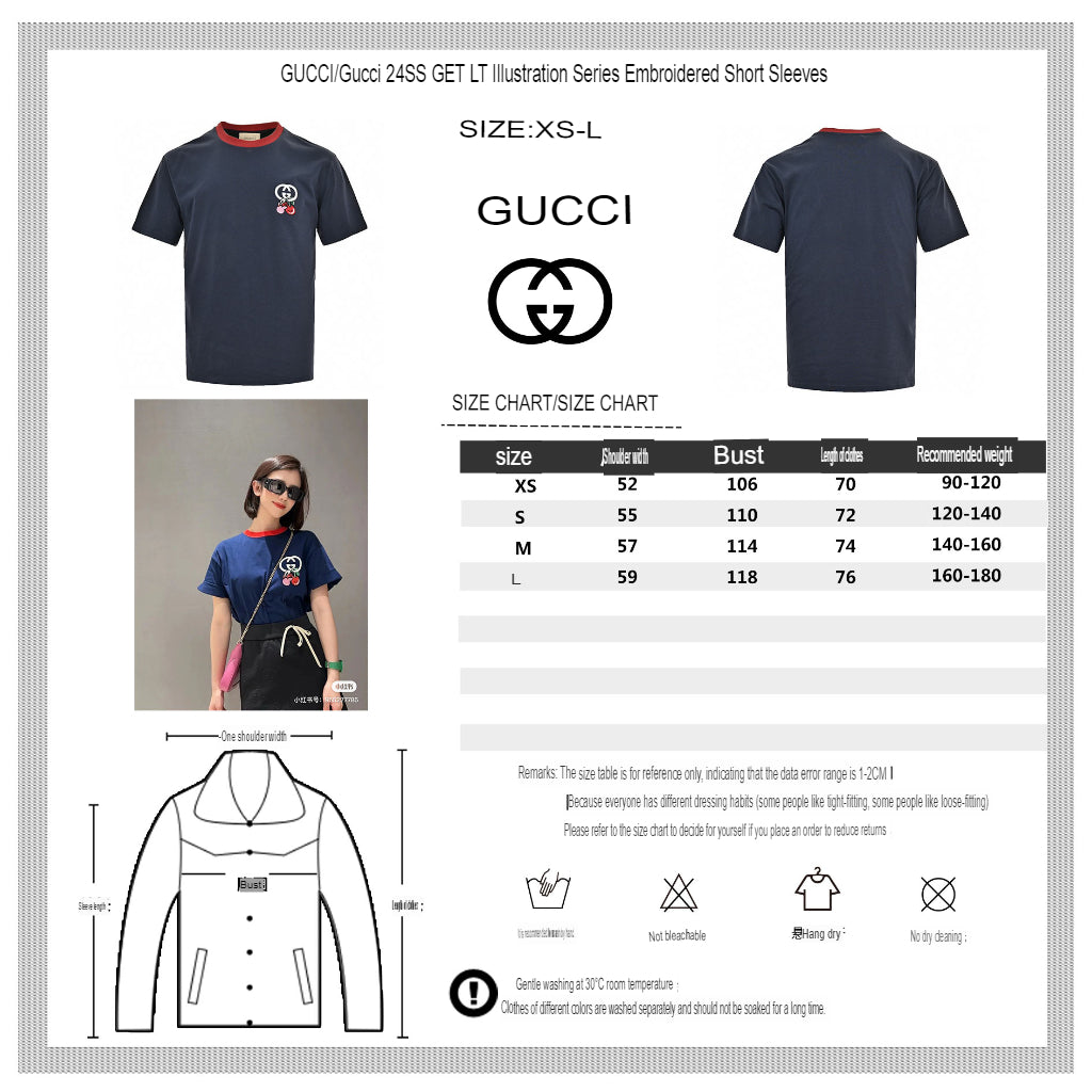 Gucci Cherry Logo Navy T-Shirt - logo - replica sneakers