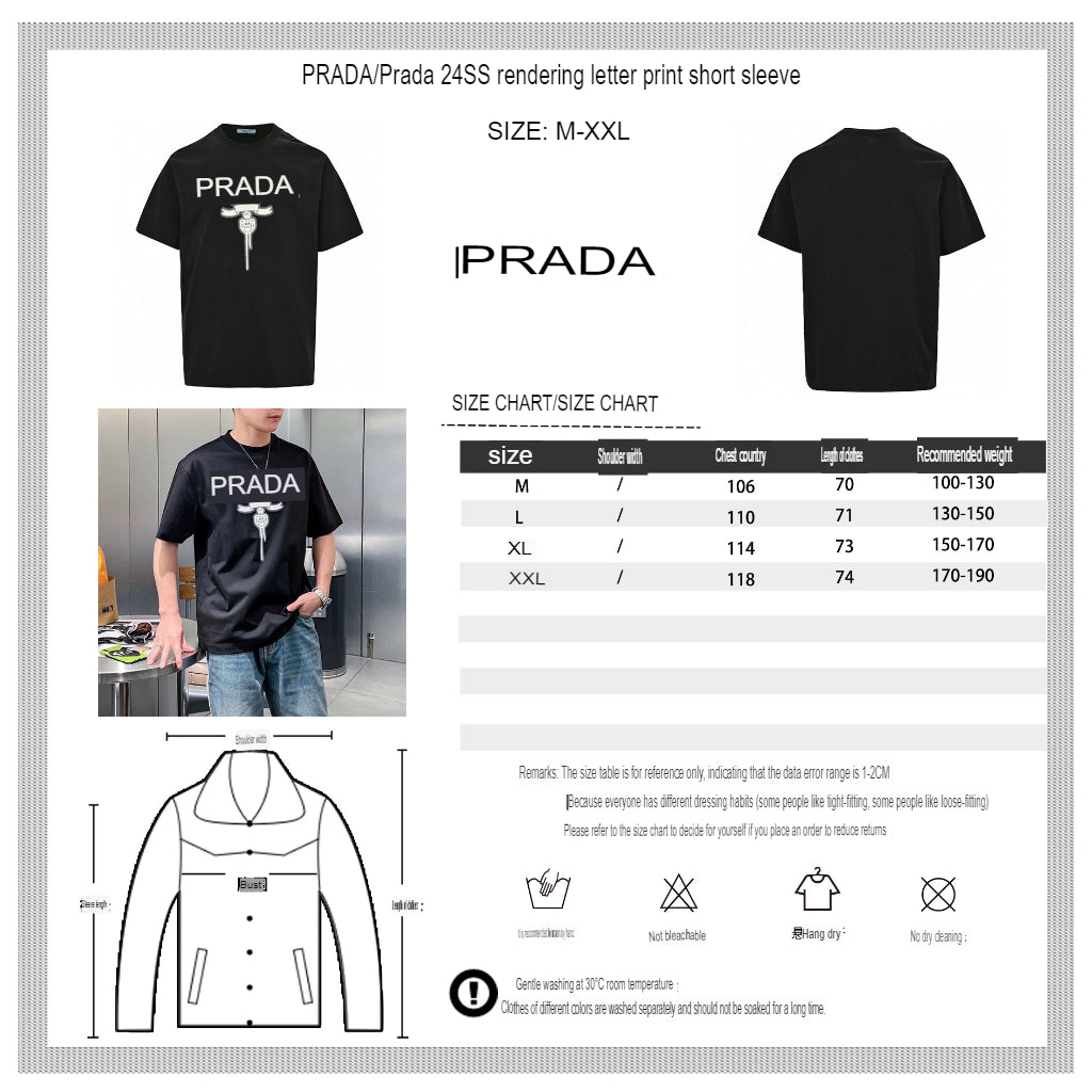 Prada Milano Black Emblem T-Shirt - logo - replica sneakers
