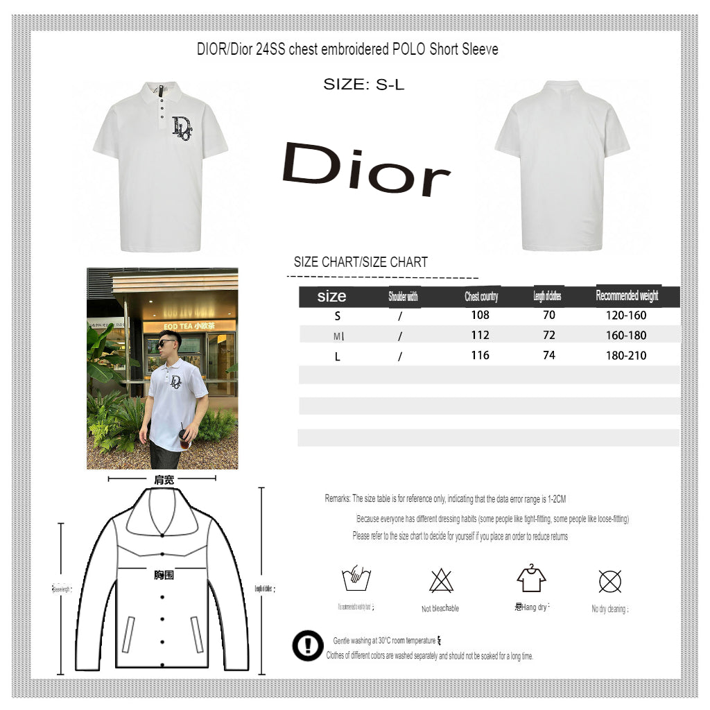 Dior Oblique Embroidered White Polo Shirt - logo - replica sneakers