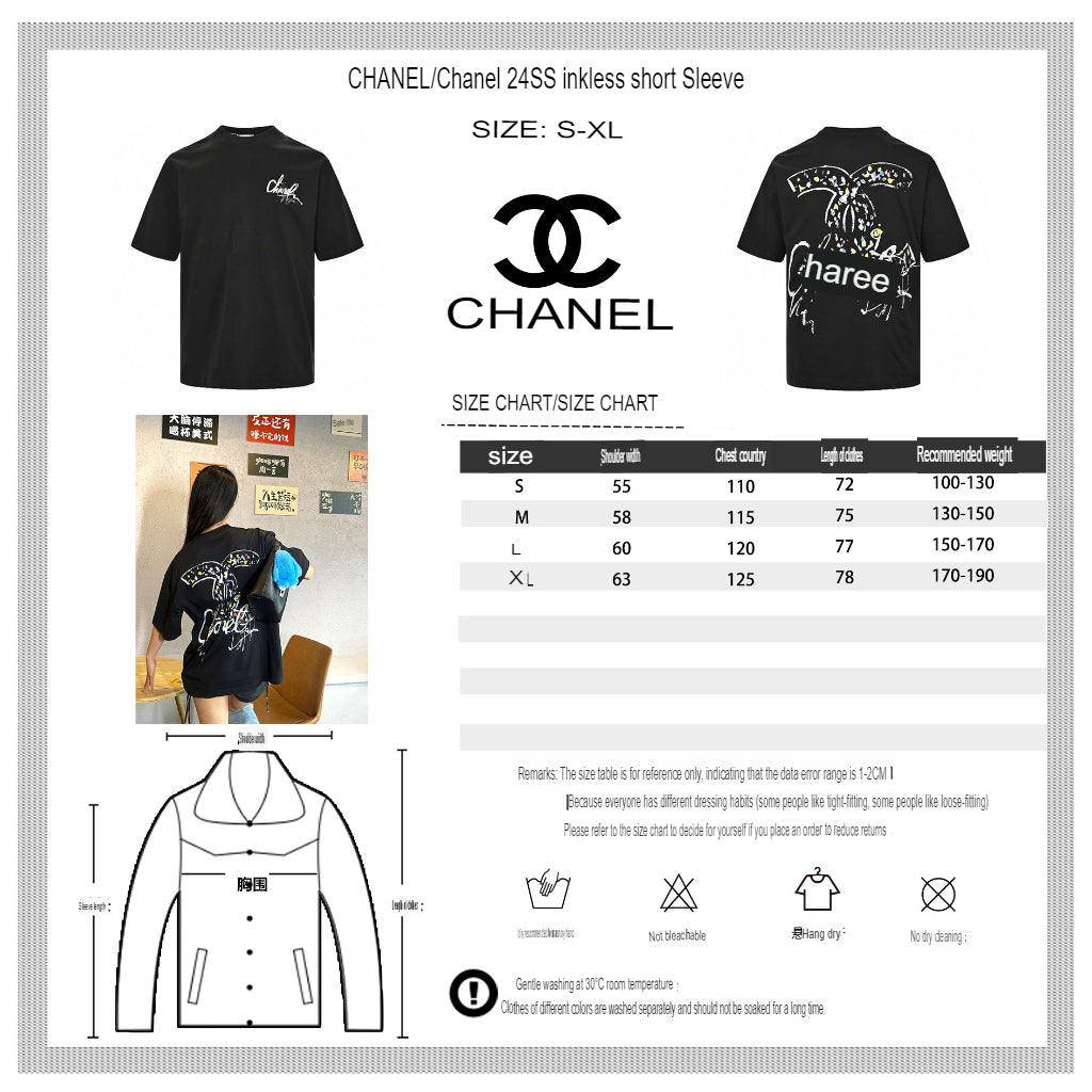 Chanel Signature Logo Black T-Shirt - logo - replica sneakers