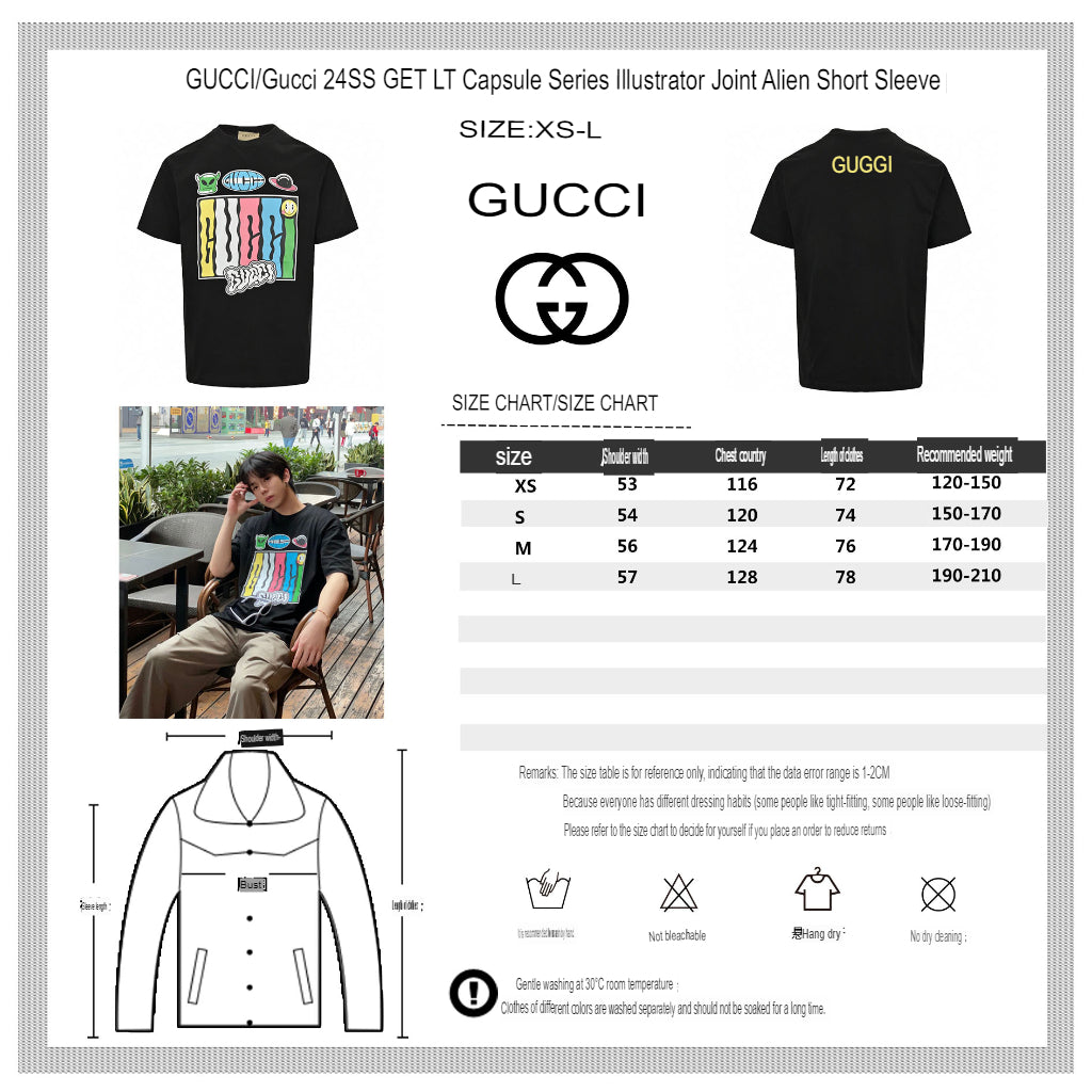 Gucci Cartoon Graphic T-Shirt (Black) - logo - replica sneakers