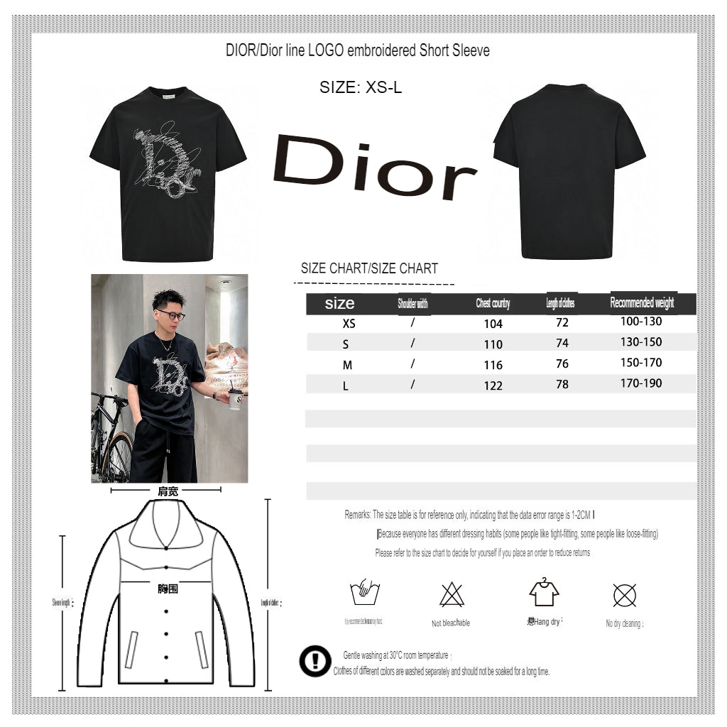 Dior Scribble Design T-Shirt (Black) - logo - replica sneakers