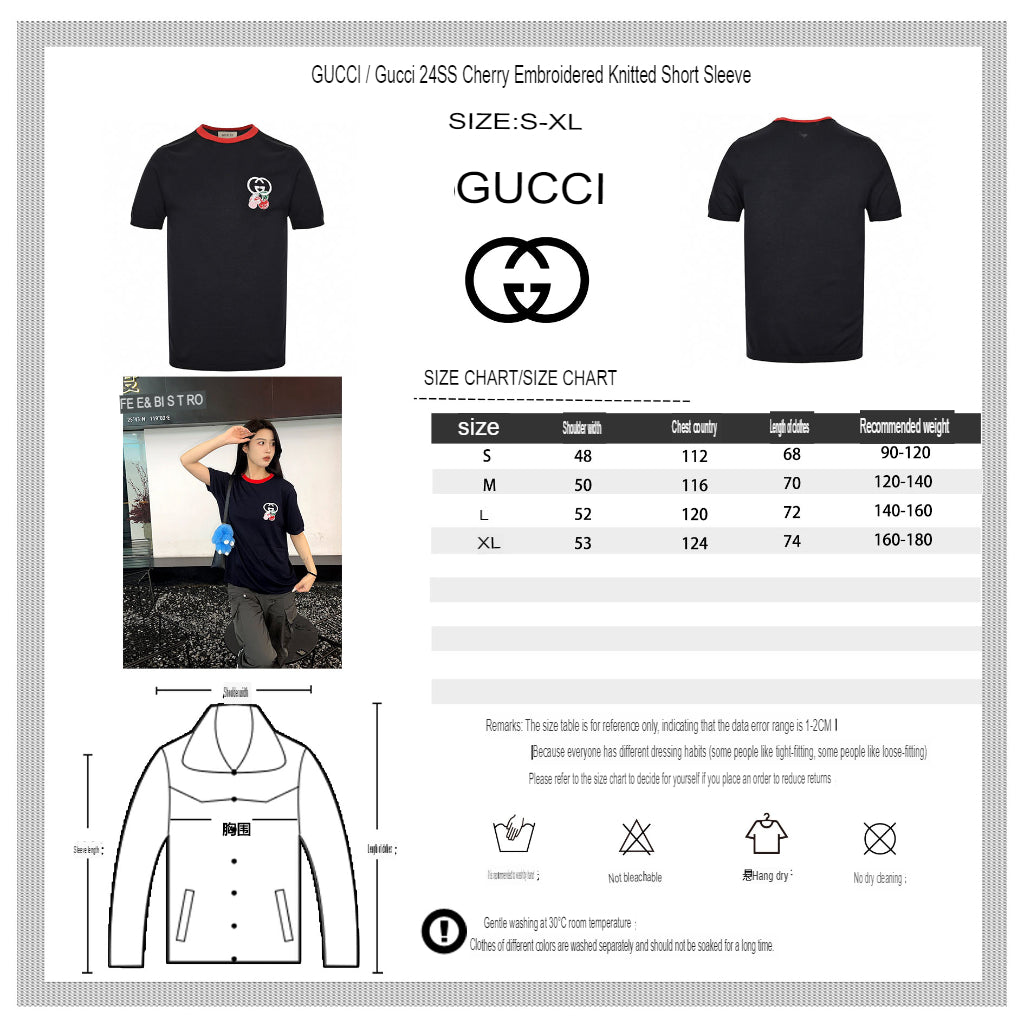 Gucci Cherry Embroidered T-Shirt - logo - replica sneakers