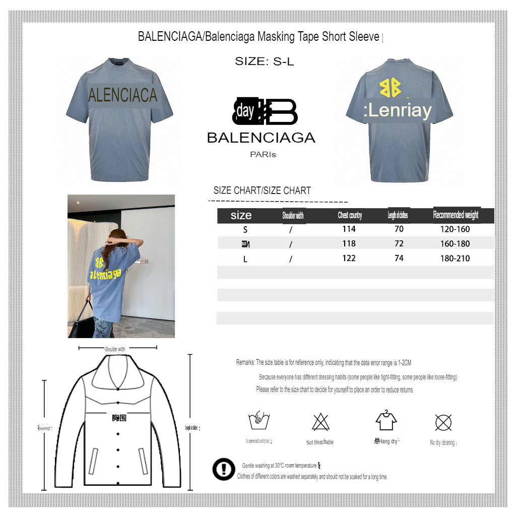 BALENCIAGA VINTAGE LOGO T-SHIRT BLUE - logo - replica sneakers