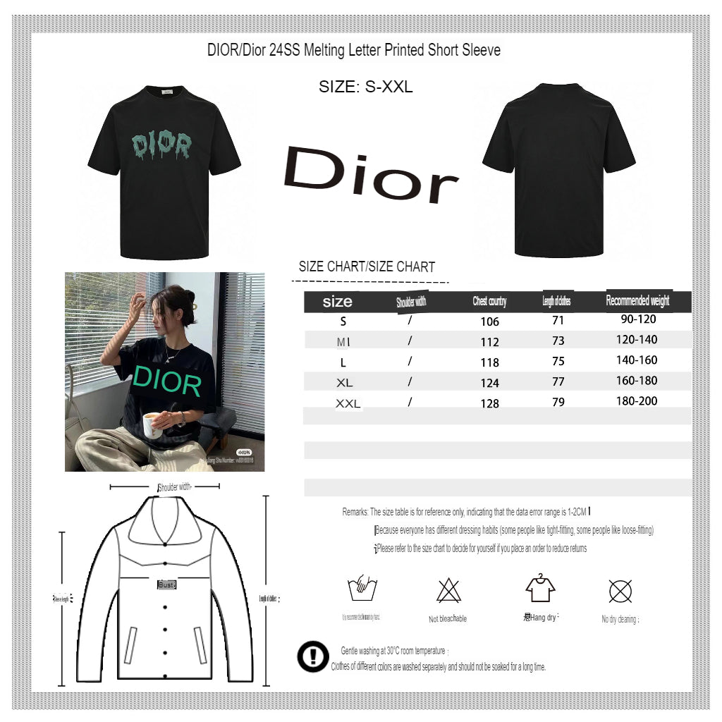 Dior Dripping Logo T-Shirt (Black) - logo - replica sneakers