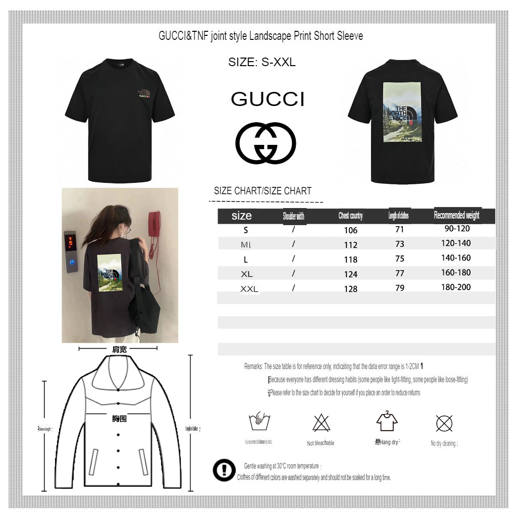 The North Face x Gucci Nature Print T-Shirt (Black) - logo - replica sneakers