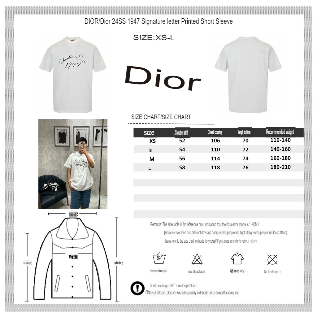 Dior 1947 Signature T-Shirt - logo - replica sneakers
