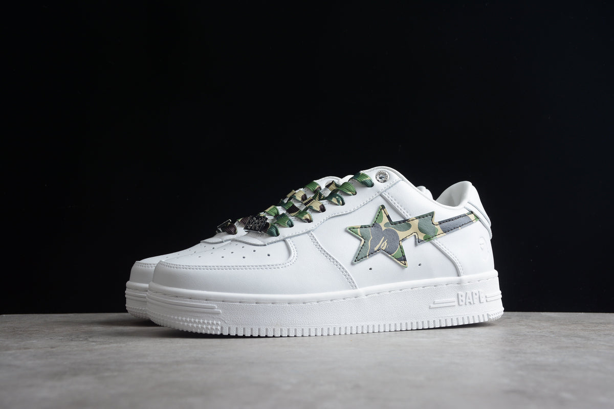BAPE Sta Camo Edition Sneakers - White Unisex Streetwear Limited Edition - ### BAPE STA White Camo Edition Sneakers Introducing the BAPE STA White Camo Edition Sneakers,