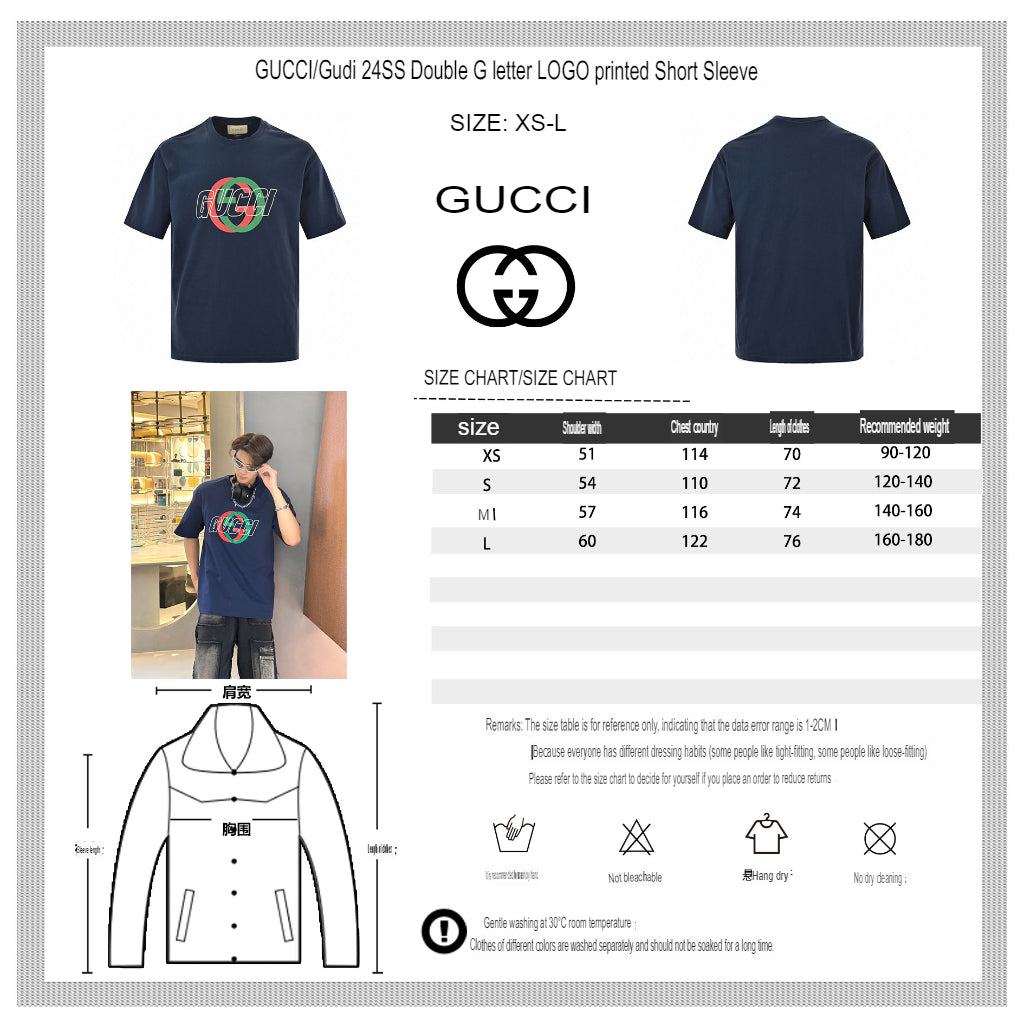 Gucci Navy T-Shirt with Overlapping Logo - logo - replica sneakers