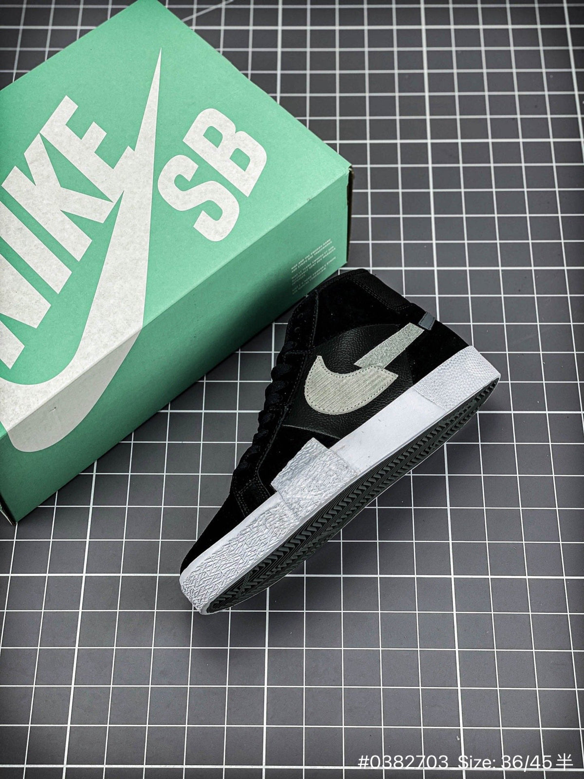 Nike Blazer Mid - Black Unisex Streetwear Limited Edition - The Nike Blazer Mid 'Broken Swoosh' in Black and Grey offers a sleek and modern