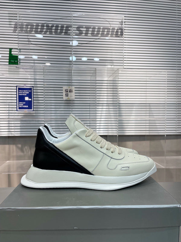 Two-Tone Black Accent Sneakers - logo - replica sneakers