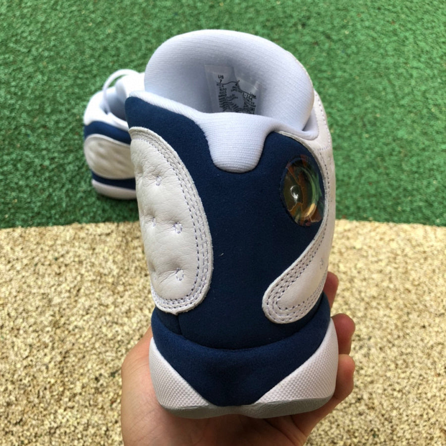 Jordan 13 french Blue Unisex Streetwear Limited Edition - The Air Jordan 13 in black and blue is a sleek and dynamic addition to