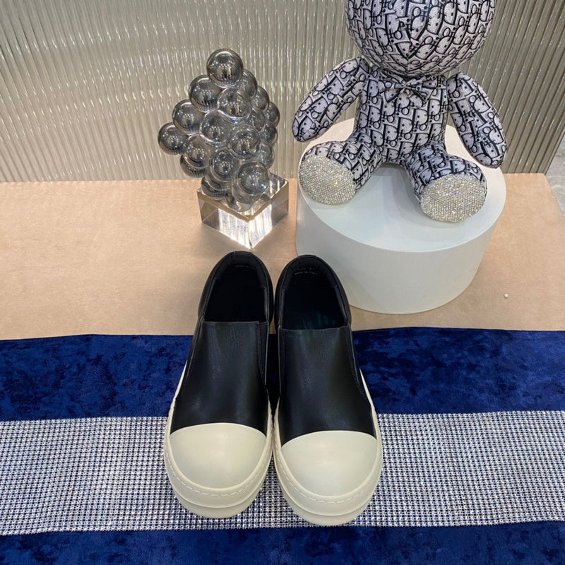 Slip-On Leather Sneakers - logo - replica sneakers