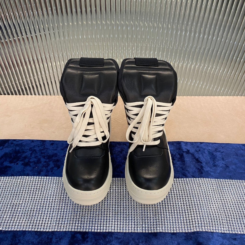 Rick Owens Geobasket Sneakers - Black and White - logo - replica sneakers