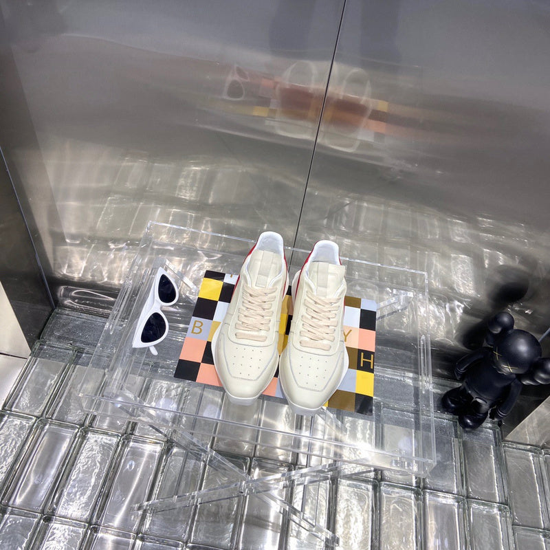 Rick Owens Cream and Red Low-Top Sneakers - logo - replica sneakers
