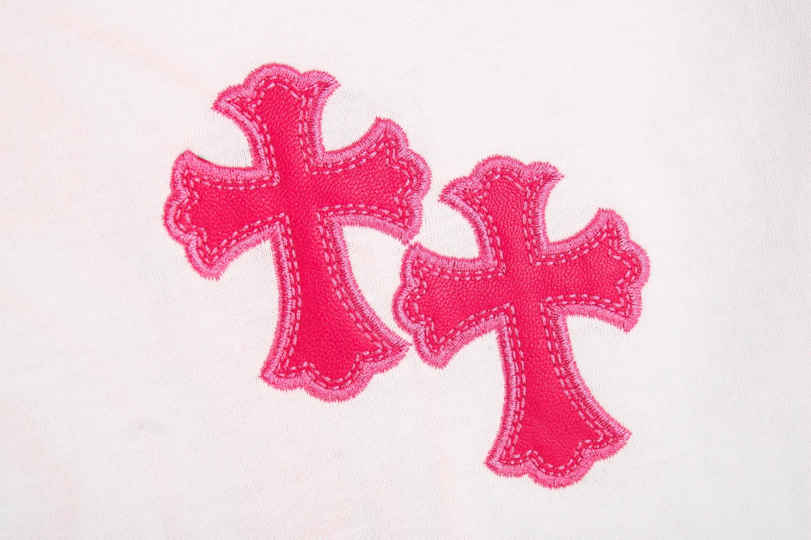 CHROME HEARTS HORSE SHOE LOGO T-SHIRT WHITE PINK - box - replica sneakers