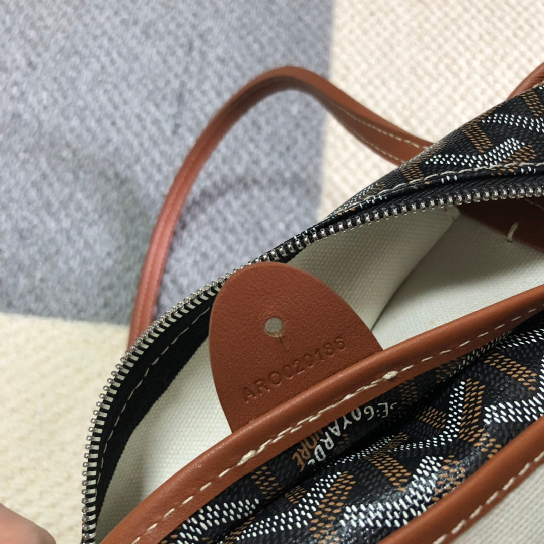 GOYARD ARTOIS PM TOTE BAG BLACK & TAN - box - replica sneakers