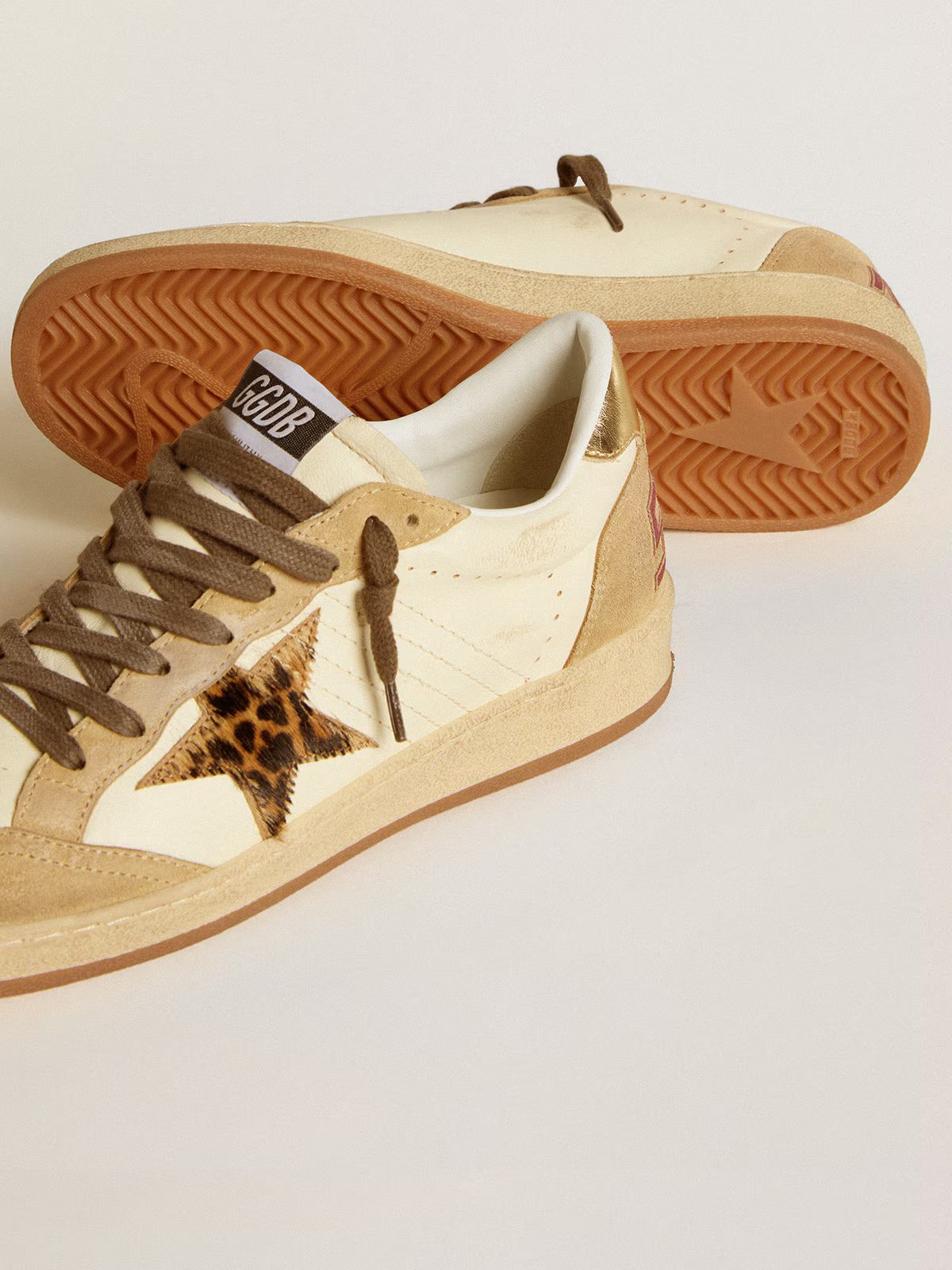 Golden Goose Ball Star Sneaker c Leopard Star Edition - Red Unisex Streetwear Limited Edition