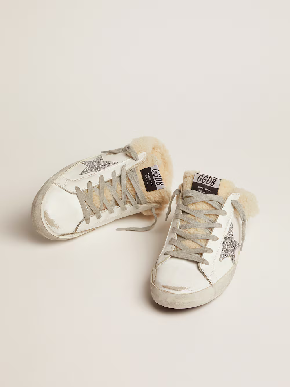 Golden Goose Slide-in Superstar Mule With Shearling - White Unisex Streetwear Limited Edition
