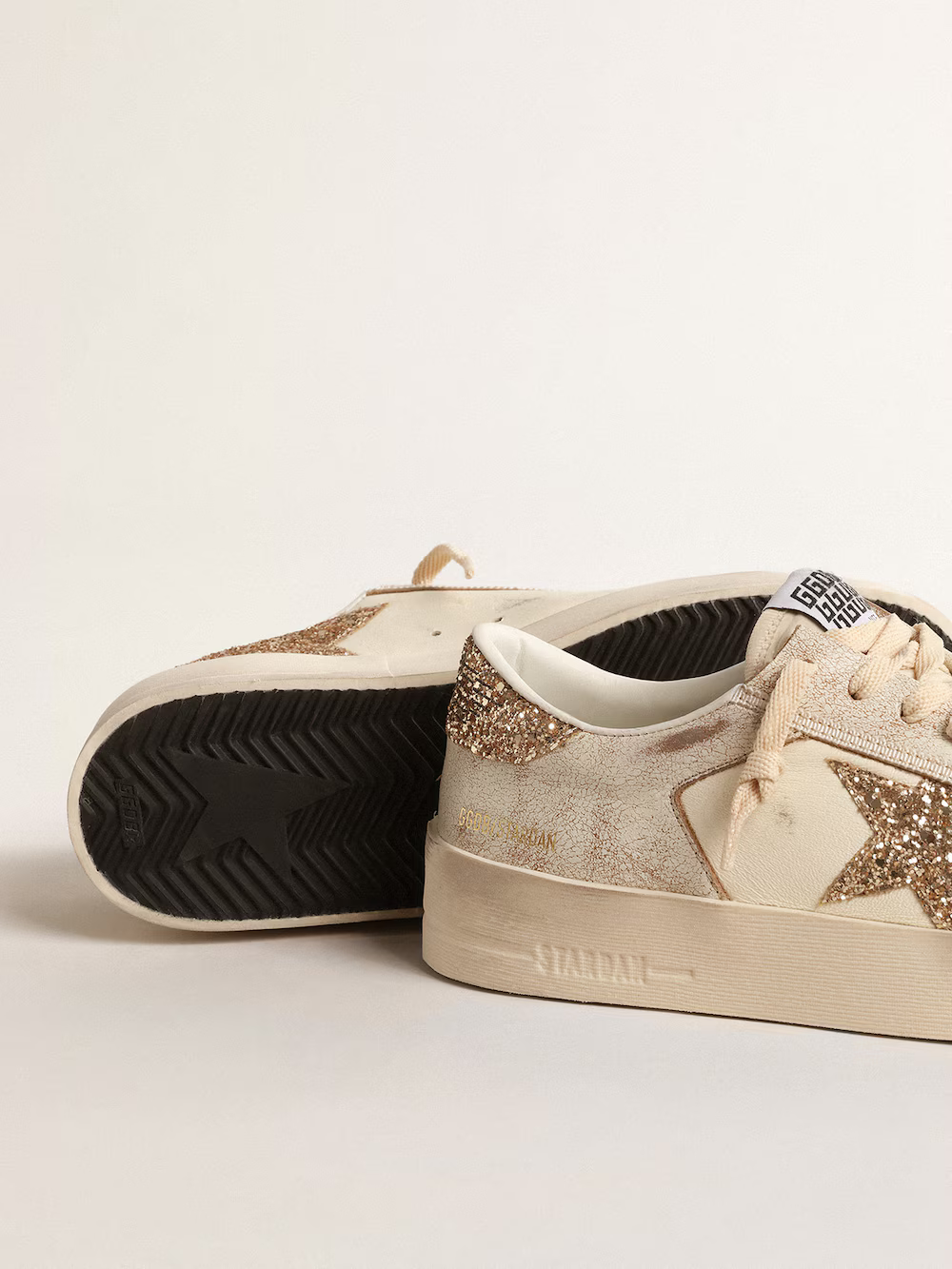 Golden Goose Stardan Sneaker c Glitter Star & Heel Tab - Red Unisex Streetwear Limited Edition