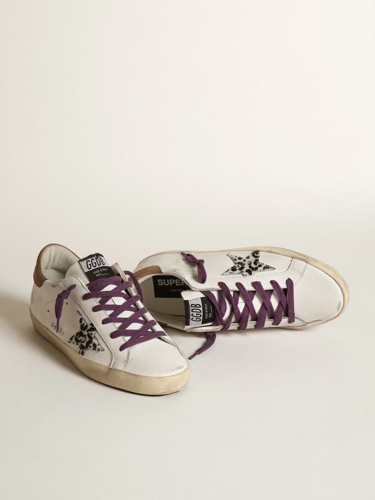Golden Goose Super-star Leopard Star Sneaker - White Unisex Streetwear Limited Edition