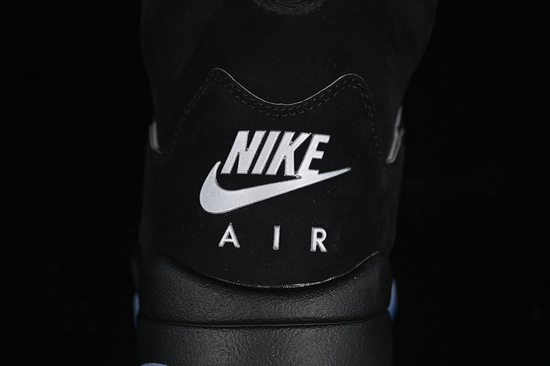 JORDAN RETRO 5 x BLACK METALLIC - logo - replica sneakers
