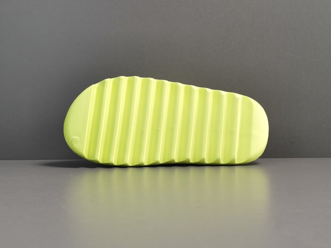 ADIDAS YEEZY SLIDE x GLOW GREEN - angle view