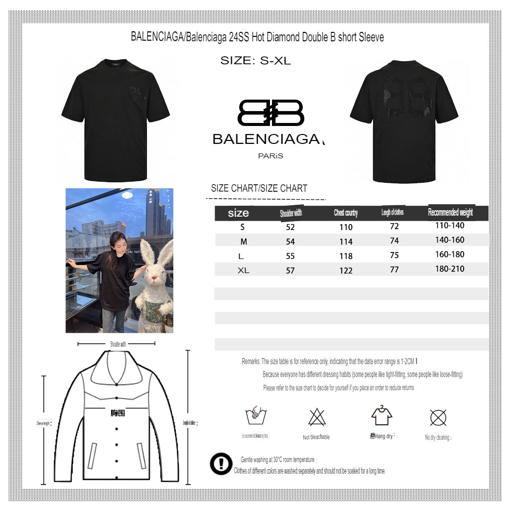 Balenciaga Crystal Logo T-Shirt in Black - logo - replica sneakers