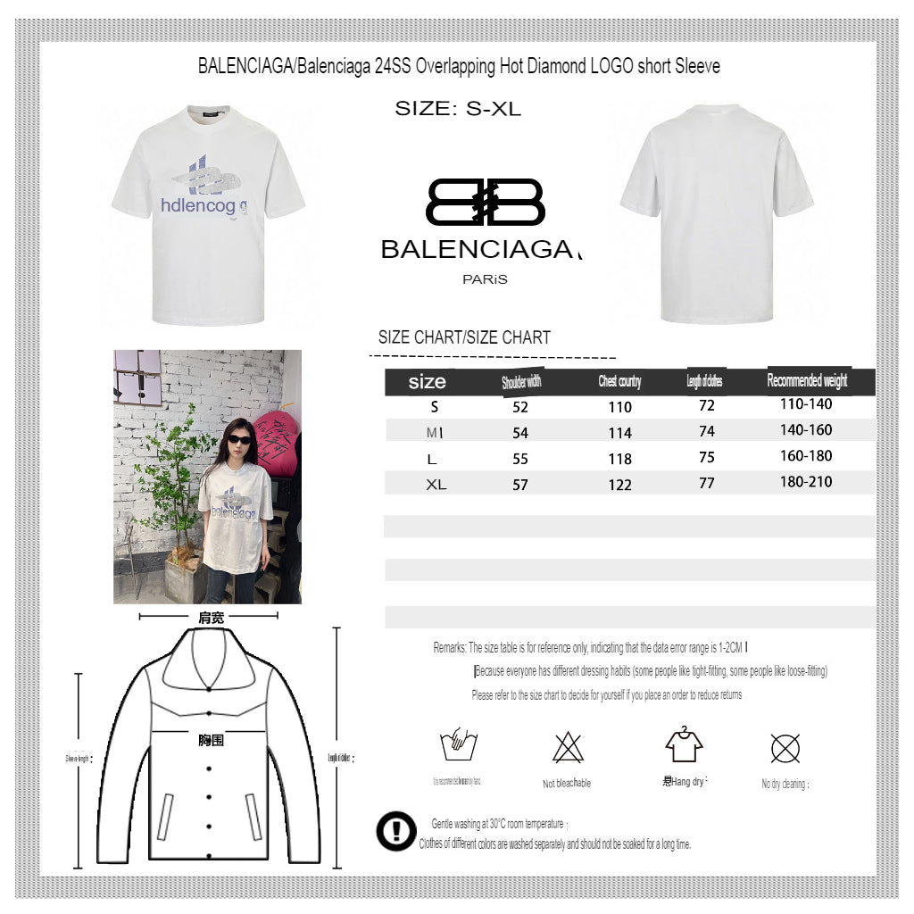 Balenciaga Crystal Logo T-Shirt in White - logo - replica sneakers