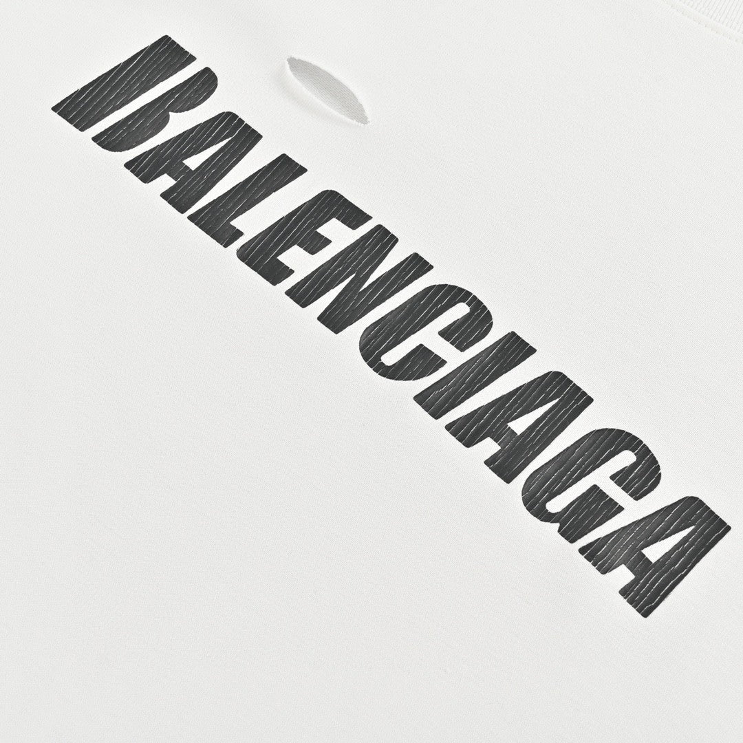 Balenciaga Distressed Logo T-Shirt - logo - replica sneakers