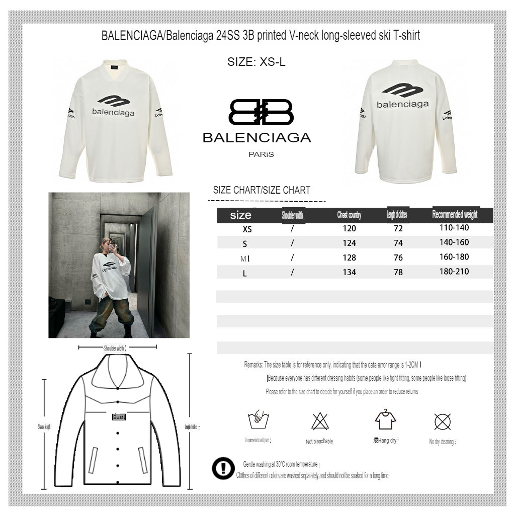 BALENCIAGA LONG SLEEVE LOGO SHIRT WHITE - logo - replica sneakers