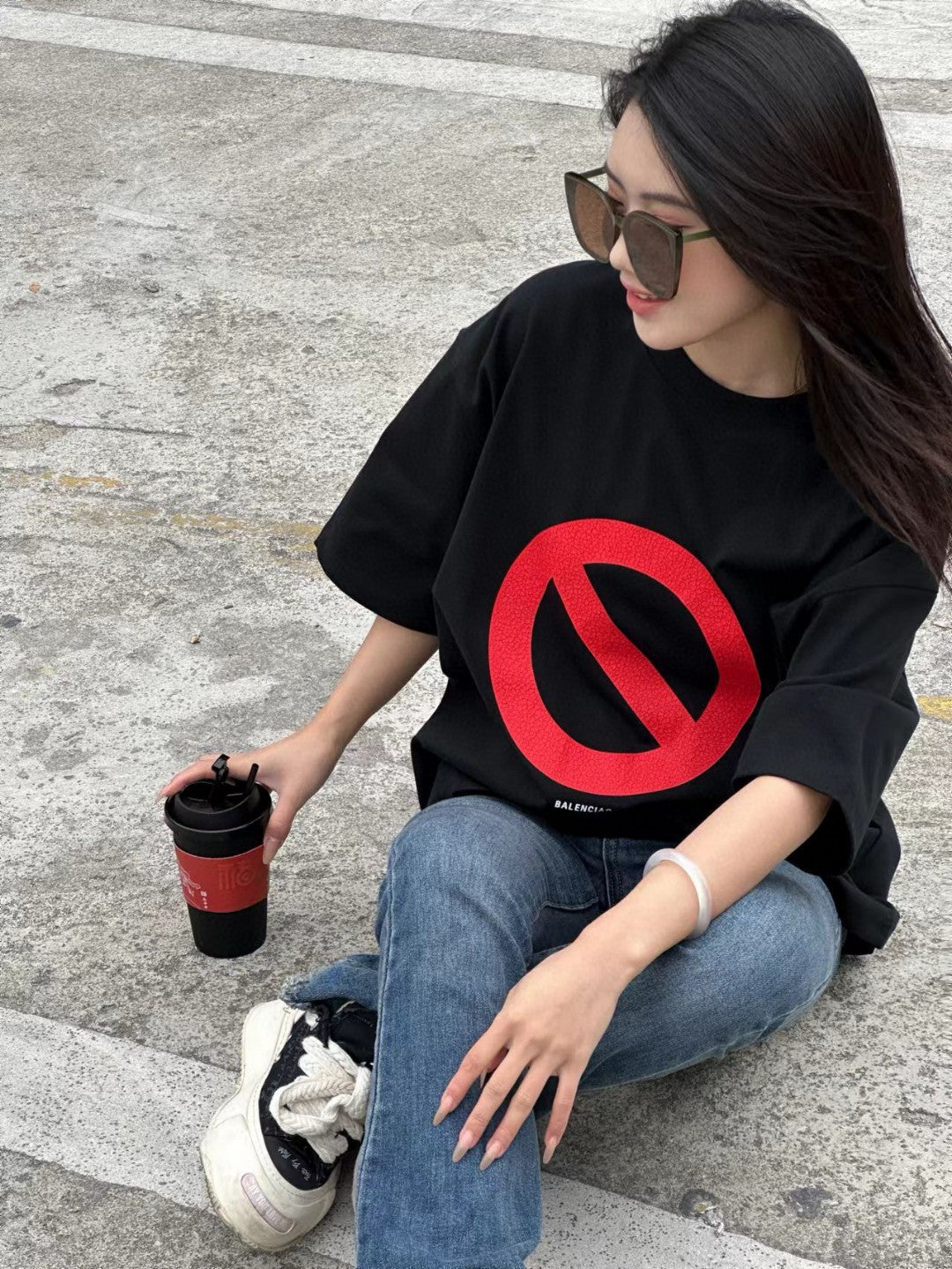 Balenciaga T-Shirt - Prohibition Symbol - logo - replica sneakers