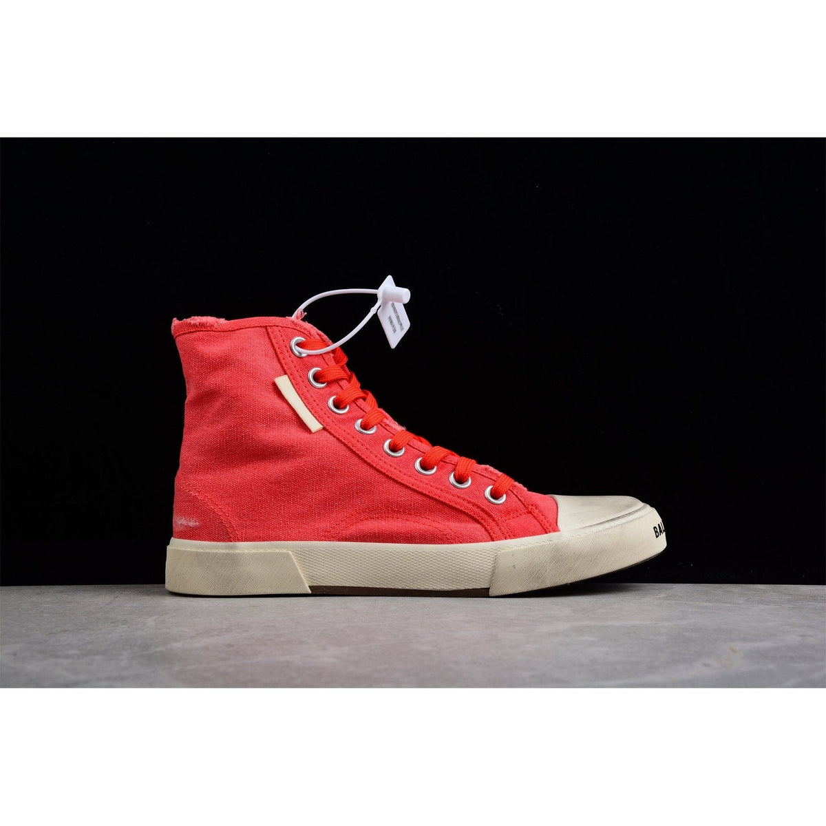 BALENCIAGA PARIS HIGH VULC DESTR x RED - logo - replica sneakers