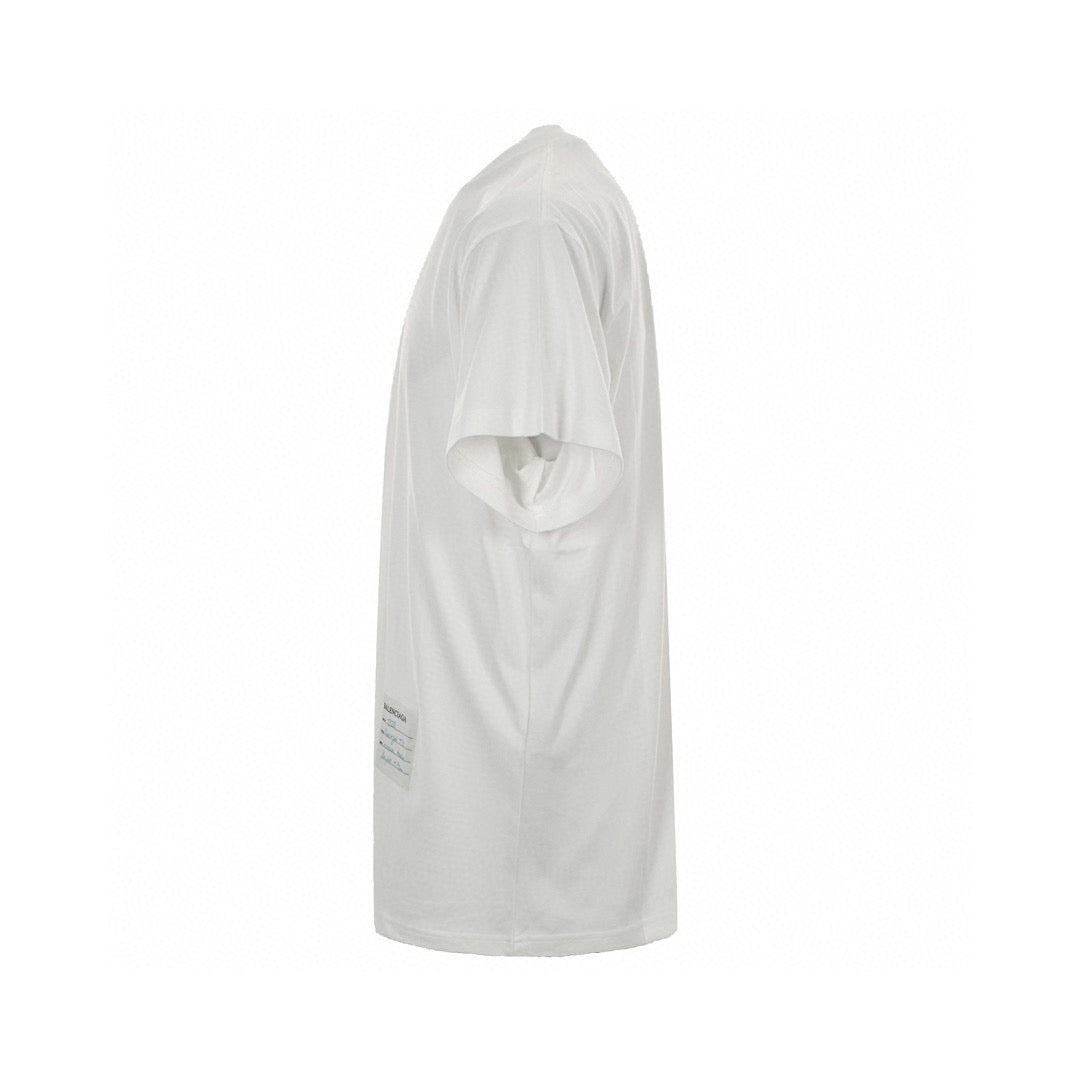 Balenciaga White T-Shirt with Label Detail - logo - replica sneakers