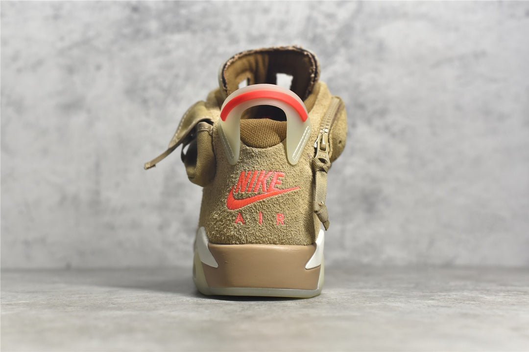 JORDAN 6 x TRAVIS SCOTT BRITISH KHAKI - logo - replica sneakers
