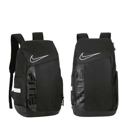 NIKE ELITE PRO BASKETBALL BACKPACK BLACK ON BLACK - front view - replica sneakers