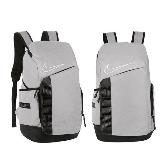 NIKE ELITE PRO BASKETBALL BACKPACK GRAY AND BLACK - front view - replica sneakers