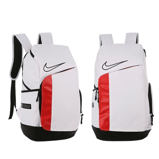 NIKE ELITE PRO BASKETBALL BACKPACK WHITE AND RED - front view - replica sneakers