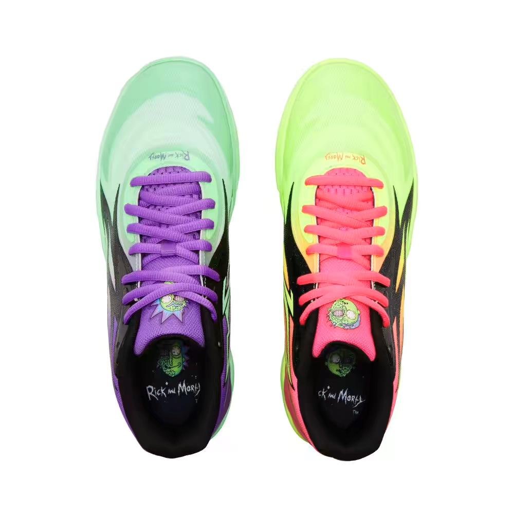 PUMA Lamelo Ball Mb.02 - Rick & Morty Adventures - Red Unisex Streetwear Limited Edition - Introducing the PUMA LaMelo Ball MB.02 x Rick & Morty Adventures, a basketball sneaker that