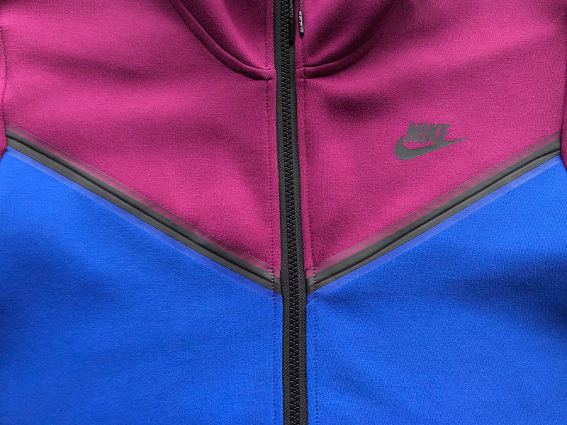 NIKE TECH FLEECE HOODIE x SANGRIA/GAME ROYAL - logo - replica sneakers