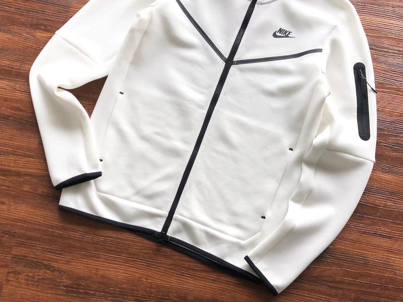 NIKE TECH FLEECE HOODIE x WHITE - logo - replica sneakers
