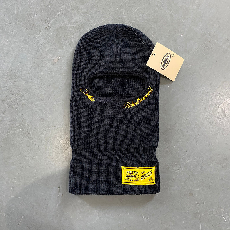 CORTEIZ KNIT BALACLAVA BLACK YELLOW - front view - replica sneakers
