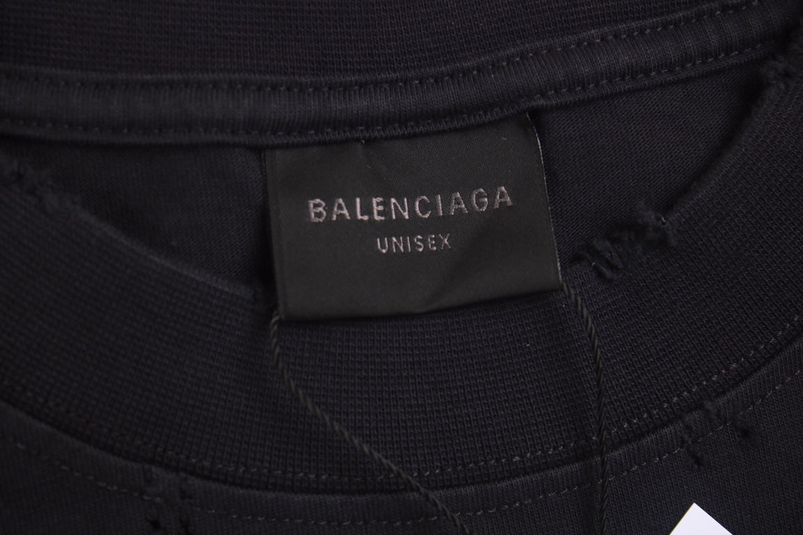 BALENCIAGA LOGO T-SHIRT BLACK YELLOW - detail - replica sneakers